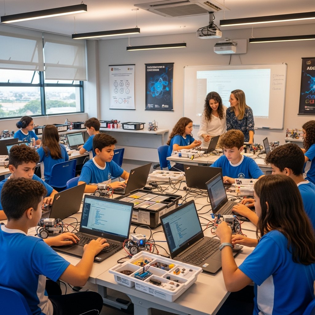 Alunos do Colégio UNITERP se destacam em Mostra de Robótica com projetos Mind Makers